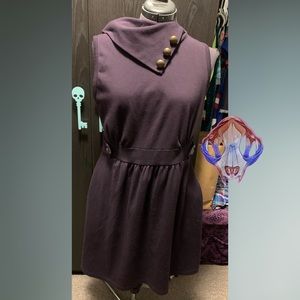 Purple Dress with Button Detail